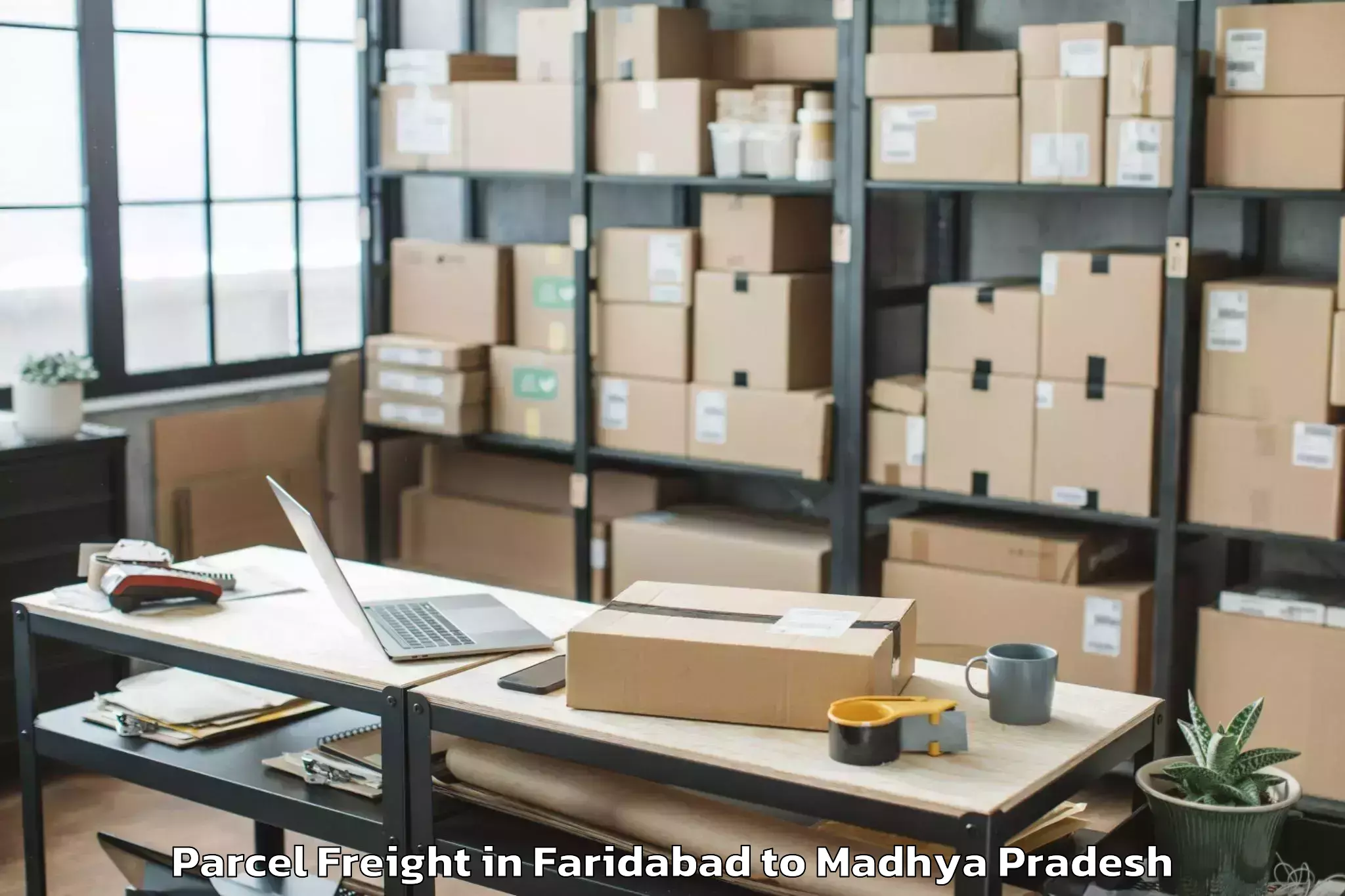 Top Faridabad to Shujalpur Parcel Freight Available